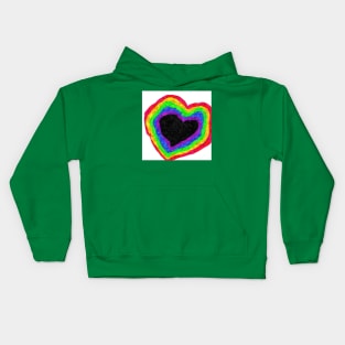 Rainbow. Heart Kids Hoodie